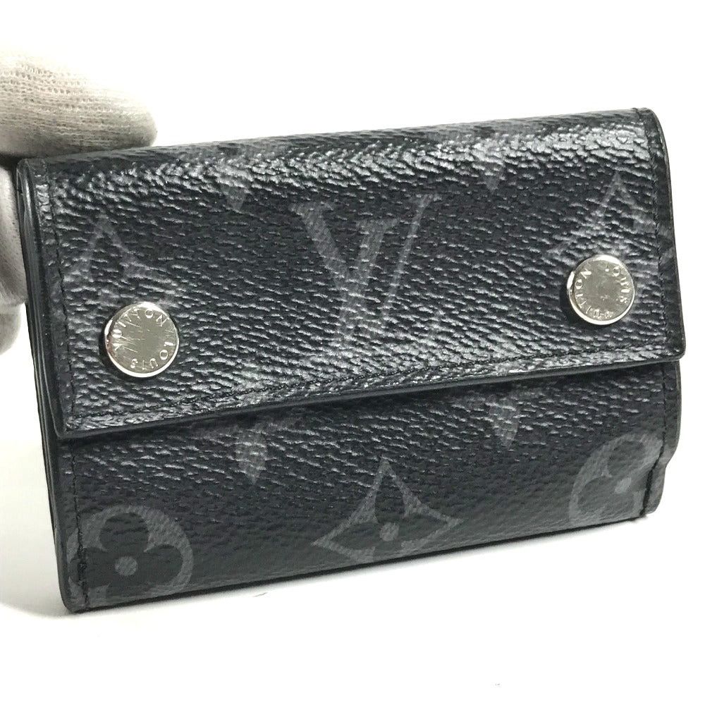 Louis Vuitton Louis Vuitton M67630 Monogram Eclipse Discovery Compact Wallet Threefold Canvas Men Black Size ONE SIZE - 5 Thumbnail