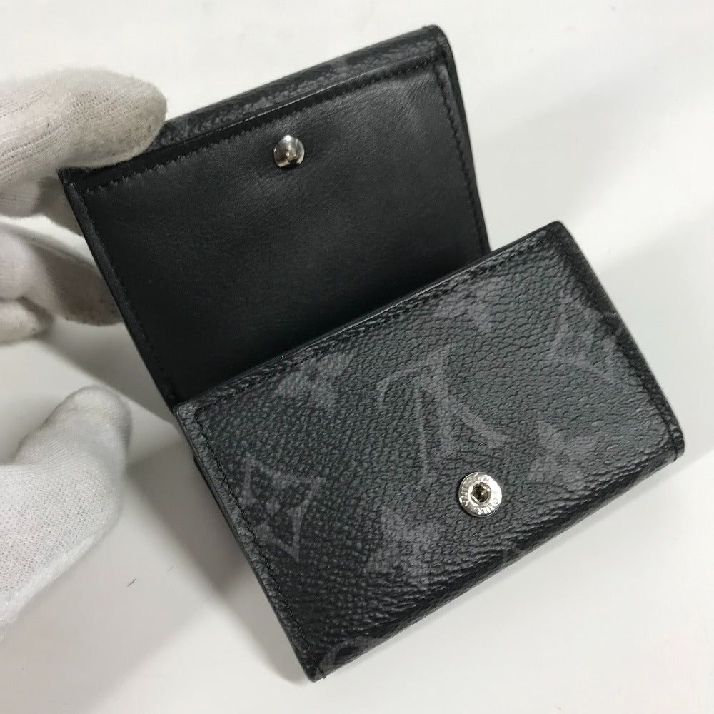 Louis Vuitton Louis Vuitton M67630 Monogram Eclipse Discovery Compact Wallet Threefold Canvas Men Black Size ONE SIZE - 11 Thumbnail