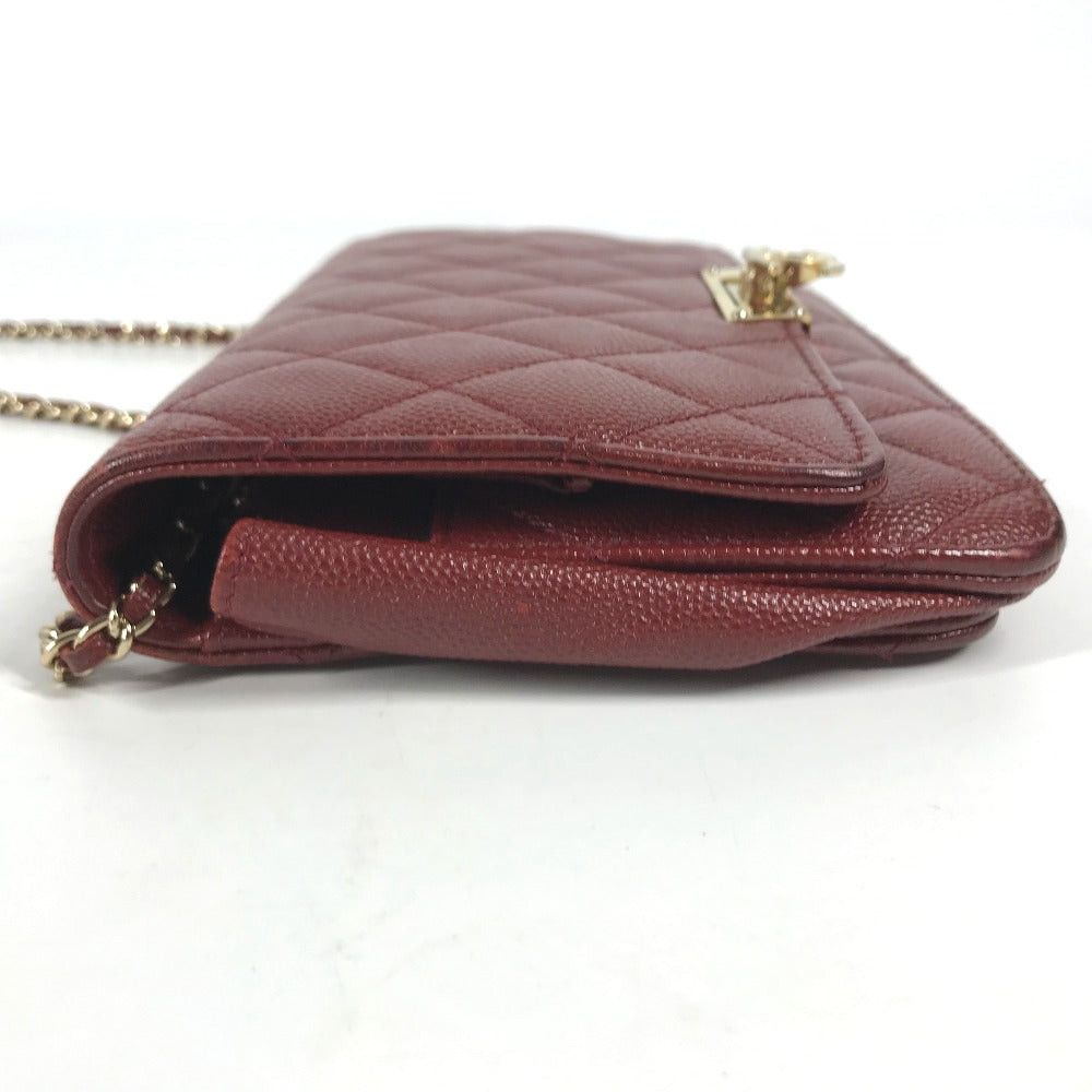 Chanel Chanel Cc Coma Mark Cocolock Chain Wallet Shoulder Bag Shawl Diagonal Hanging (E.G. Of A Rocket) Pochette Metis Long Caviar Skin Women Red And Gold Hardware Size ONE SIZE - 4 Thumbnail