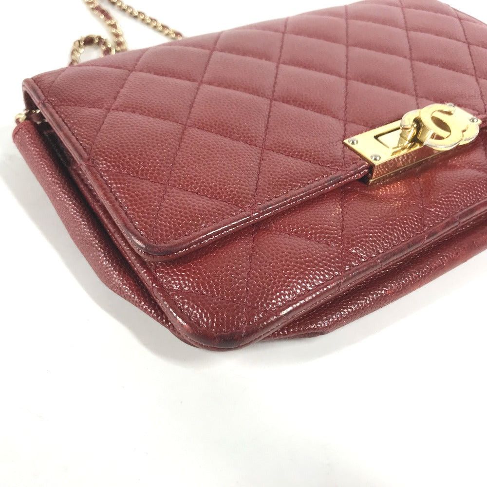 Chanel Chanel Cc Coma Mark Cocolock Chain Wallet Shoulder Bag Shawl Diagonal Hanging (E.G. Of A Rocket) Pochette Metis Long Caviar Skin Women Red And Gold Hardware Size ONE SIZE - 6 Thumbnail