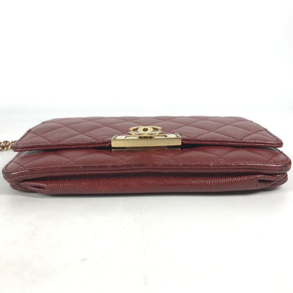 Chanel Chanel Cc Coma Mark Cocolock Chain Wallet Shoulder Bag Shawl Diagonal Hanging (E.G. Of A Rocket) Pochette Metis Long Caviar Skin Women Red And Gold Hardware Size ONE SIZE - 5 Thumbnail