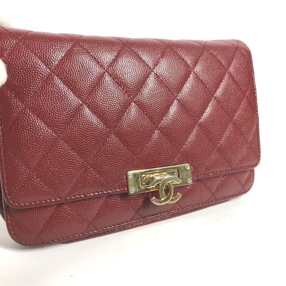 Chanel Chanel Cc Coma Mark Cocolock Chain Wallet Shoulder Bag Shawl Diagonal Hanging (E.G. Of A Rocket) Pochette Metis Long Caviar Skin Women Red And Gold Hardware Size ONE SIZE - 7 Thumbnail
