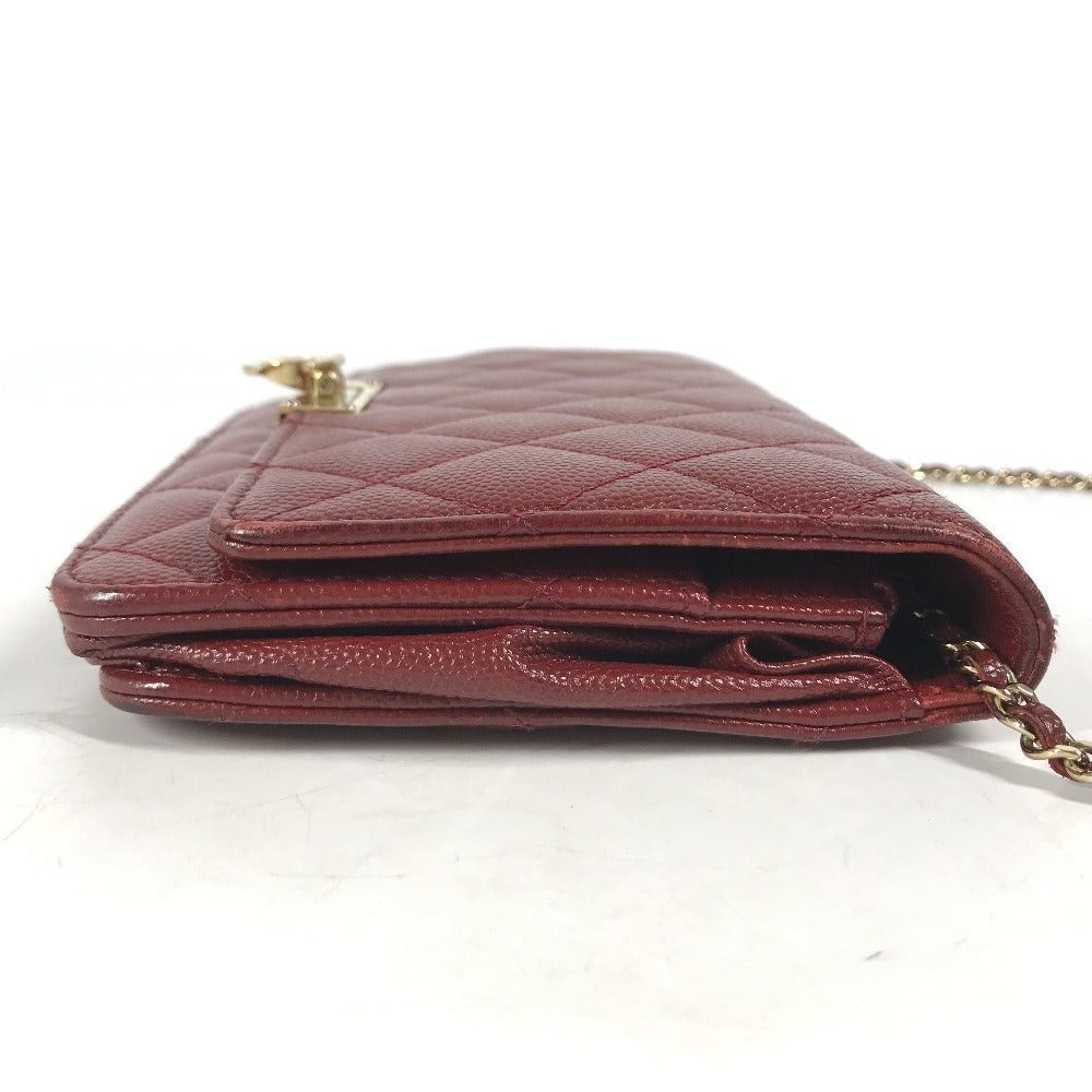 Chanel Chanel Cc Coma Mark Cocolock Chain Wallet Shoulder Bag Shawl Diagonal Hanging (E.G. Of A Rocket) Pochette Metis Long Caviar Skin Women Red And Gold Hardware Size ONE SIZE - 3 Thumbnail