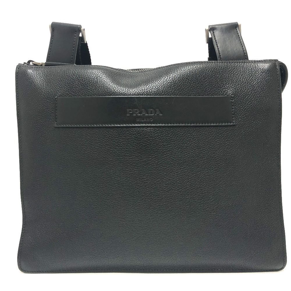 Prada Prada 2Vh013 Triangular Plate Messenger Bag Slanted Lumbar Back Shoulder Briefcase Leather Men Black Size ONE SIZE - 7 Thumbnail