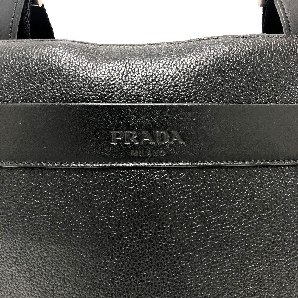Prada Prada 2Vh013 Triangular Plate Messenger Bag Slanted Lumbar Back Shoulder Briefcase Leather Men Black Size ONE SIZE - 3 Thumbnail
