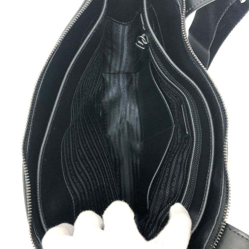 Prada Prada 2Vh013 Triangular Plate Messenger Bag Slanted Lumbar Back Shoulder Briefcase Leather Men Black Size ONE SIZE - 11 Thumbnail
