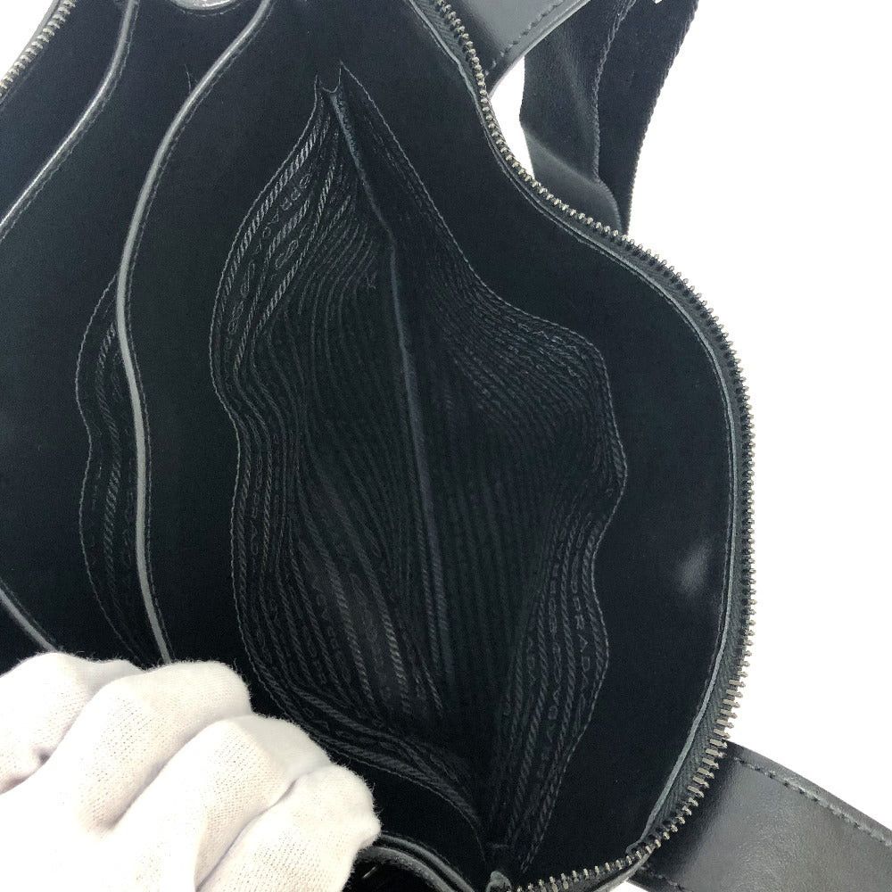 Prada Prada 2Vh013 Triangular Plate Messenger Bag Slanted Lumbar Back Shoulder Briefcase Leather Men Black Size ONE SIZE - 13 Thumbnail