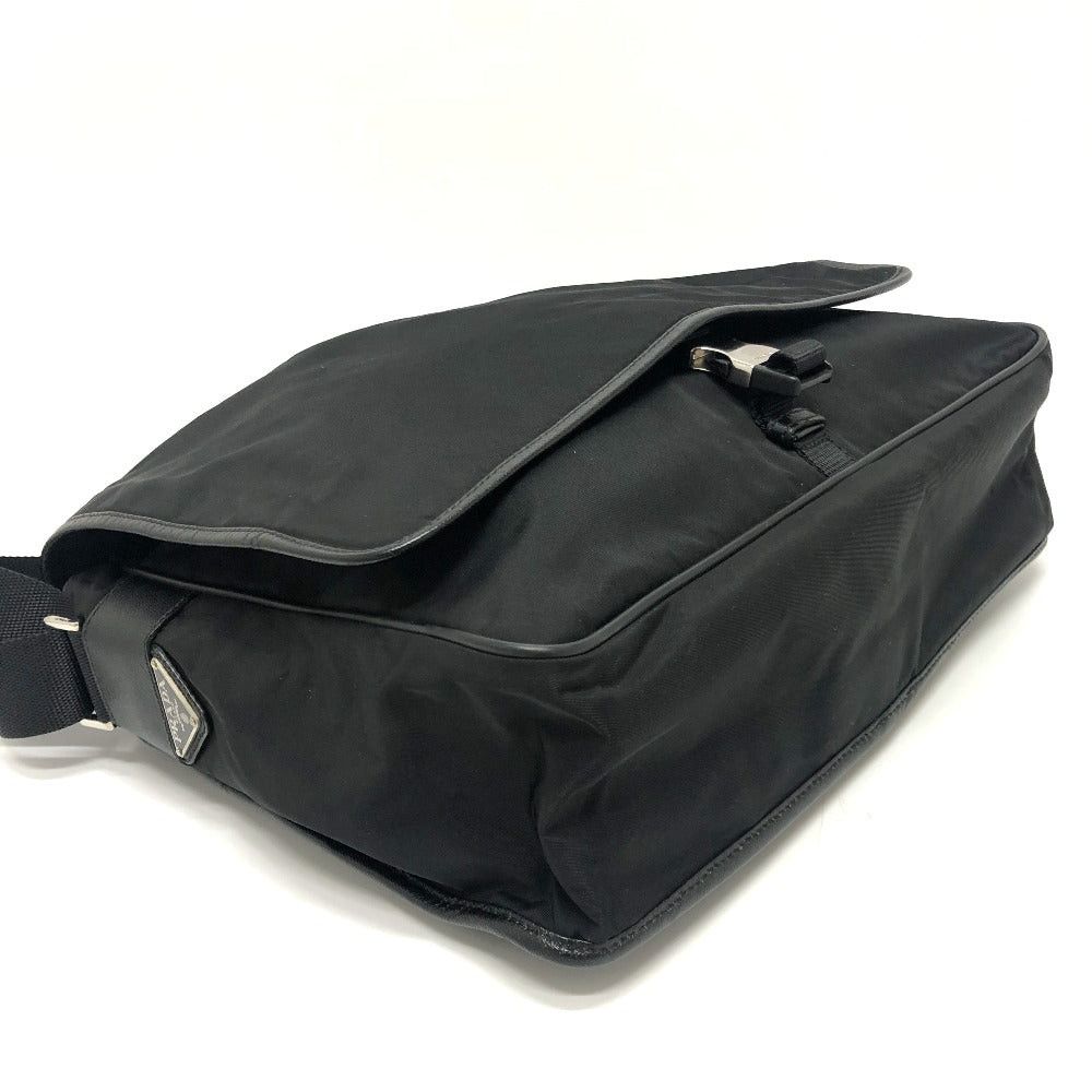 Prada Prada V166 Messenger Bag Shoulder Briefcase Back Slanted Lumbar Nylon/Leather Men Black Size ONE SIZE - 5 Thumbnail