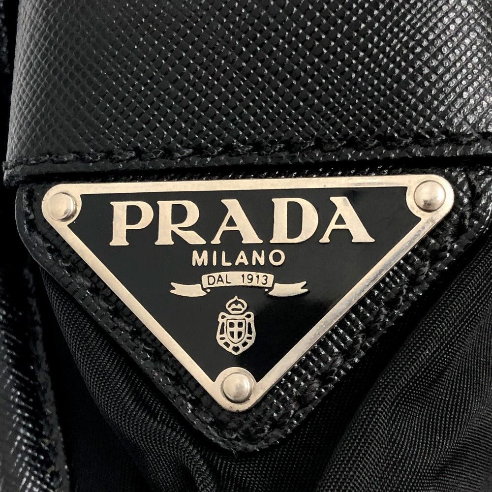 Prada Prada V166 Messenger Bag Shoulder Briefcase Back Slanted Lumbar Nylon/Leather Men Black Size ONE SIZE - 13 Thumbnail