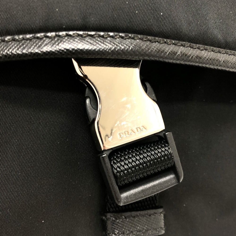 Prada Prada V166 Messenger Bag Shoulder Briefcase Back Slanted Lumbar Nylon/Leather Men Black Size ONE SIZE - 6 Thumbnail
