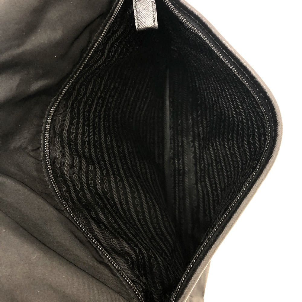 Prada Prada V166 Messenger Bag Shoulder Briefcase Back Slanted Lumbar Nylon/Leather Men Black Size ONE SIZE - 15 Thumbnail