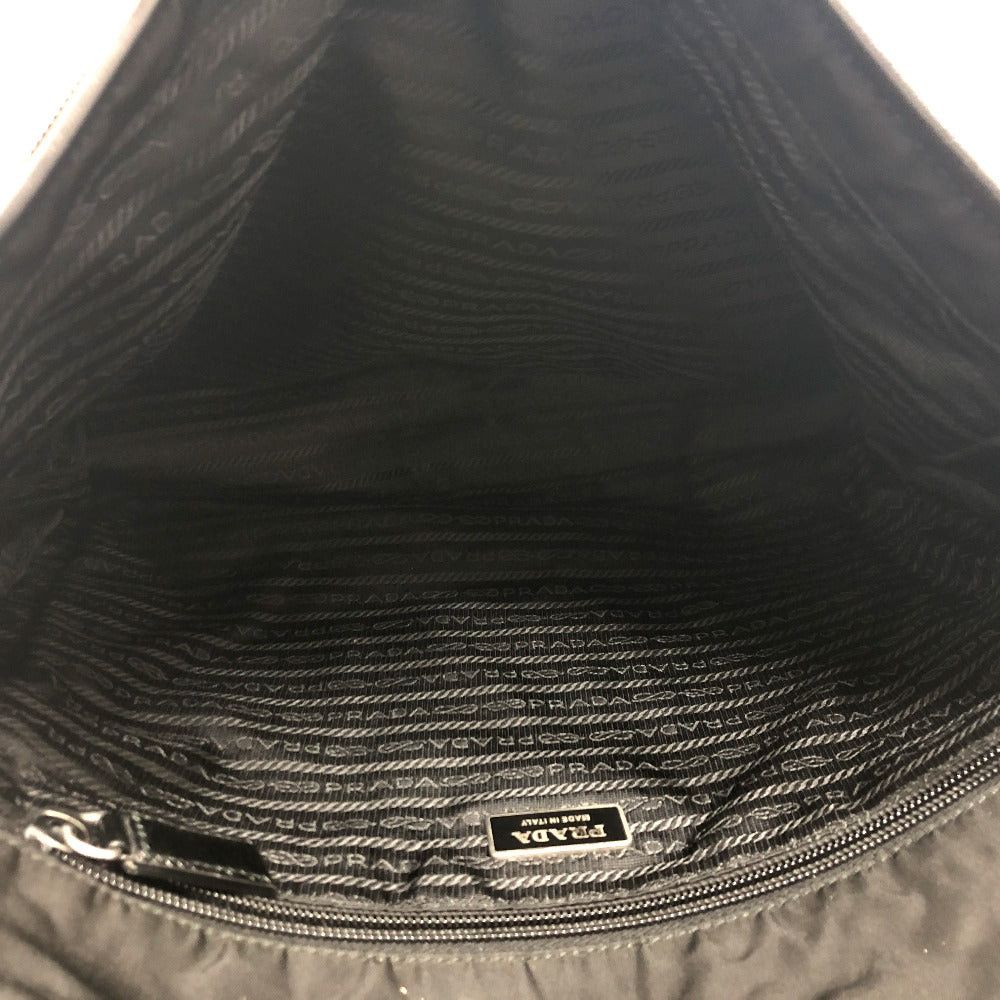 Prada Prada V166 Messenger Bag Shoulder Briefcase Back Slanted Lumbar Nylon/Leather Men Black Size ONE SIZE - 11 Thumbnail