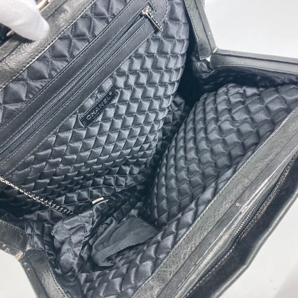 Chanel Chanel Shawl Briefcase Cc Coma Mark Double Chain Shoulder Bag Calf Leather Women Black Size ONE SIZE - 17 Thumbnail