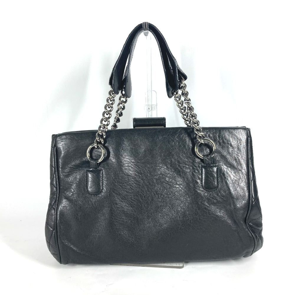 Chanel Chanel Shawl Briefcase Cc Coma Mark Double Chain Shoulder Bag Calf Leather Women Black Size ONE SIZE - 2 Thumbnail