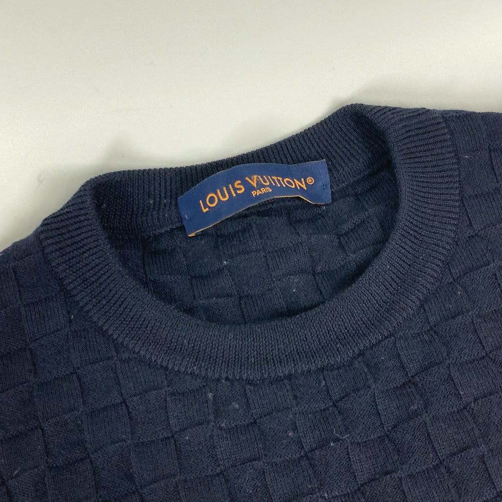 Louis Vuitton Louis Vuitton Damier Knit Long Sleeves Tops Apparel (Clothing) Rm222Q Sweater Wool Men Navy Size US M / EU 48-50 / 2 - 5 Thumbnail