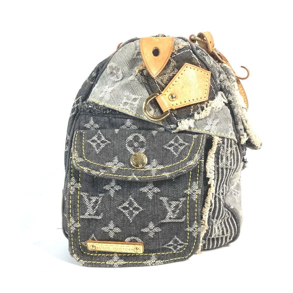 Louis Vuitton Louis Vuitton M95381 Monogram Denim Patchwork Speedy 30 Briefcase Handbag Boston Bag Unisex Black Size ONE SIZE - 3 Thumbnail
