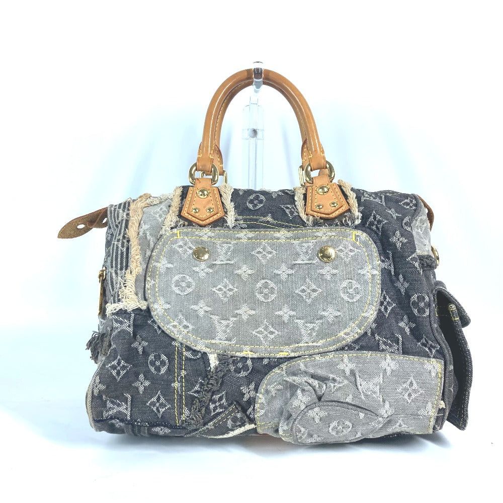 Louis Vuitton Louis Vuitton M95381 Monogram Denim Patchwork Speedy 30 Briefcase Handbag Boston Bag Unisex Black Size ONE SIZE - 2 Thumbnail