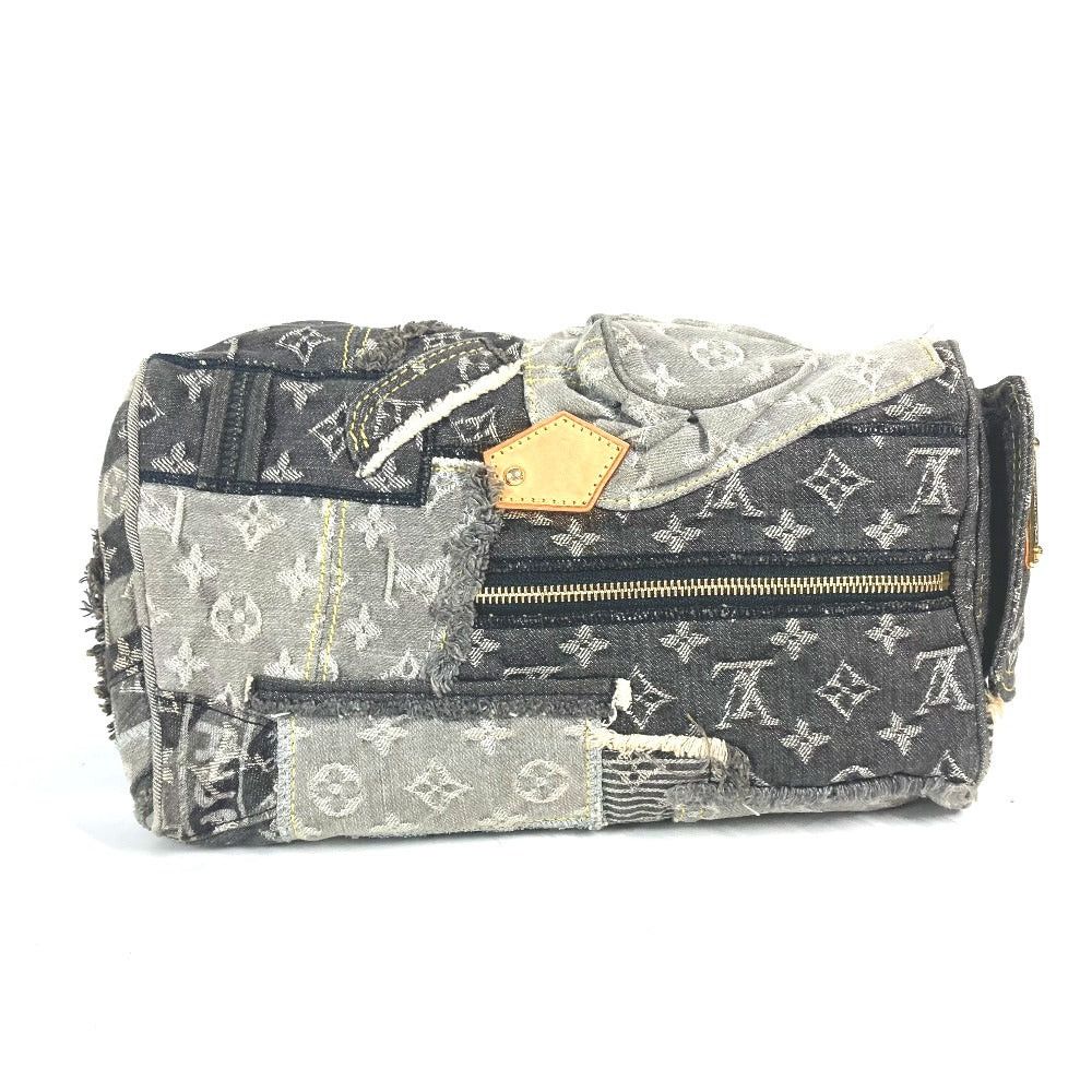 Louis Vuitton Louis Vuitton M95381 Monogram Denim Patchwork Speedy 30 Briefcase Handbag Boston Bag Unisex Black Size ONE SIZE - 5 Thumbnail