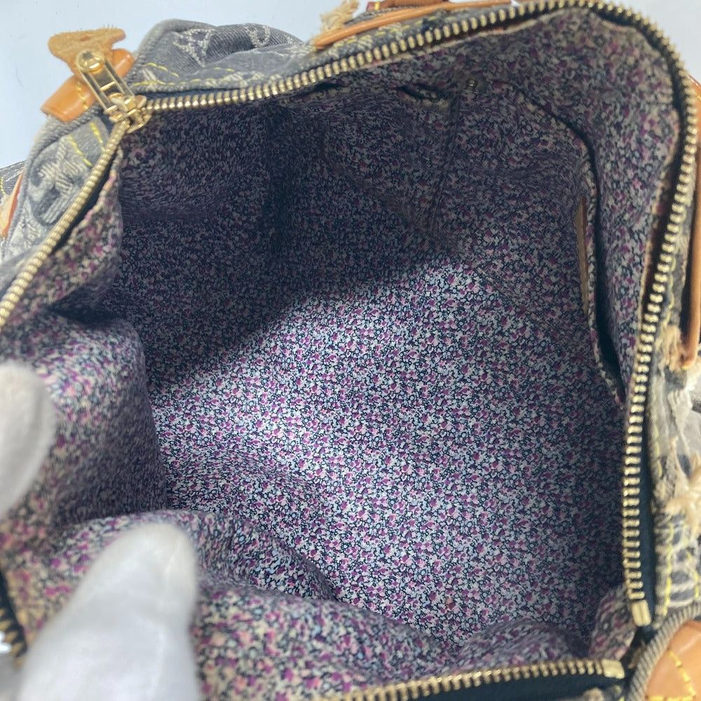 Louis Vuitton Louis Vuitton M95381 Monogram Denim Patchwork Speedy 30 Briefcase Handbag Boston Bag Unisex Black Size ONE SIZE - 12 Thumbnail