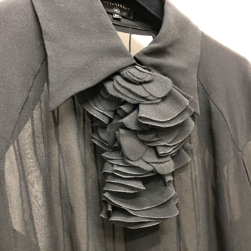 Chanel Chanel P55115 Apparel (Clothing) Long Sleeves Tops See-Through Camellia Brooch Blouse Silk Women Black Size XS / US 0-2 / IT 36-38 - 3 Thumbnail