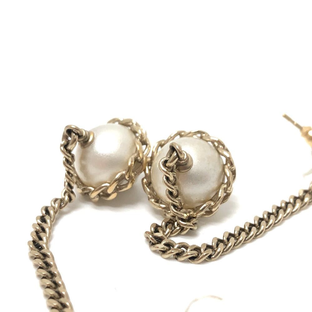 Chanel Chanel 16B Faux Pearl Chain Earrings Accessories Metal Women Gold Size ONE SIZE - 5 Thumbnail