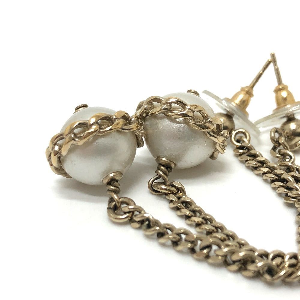 Chanel Chanel 16B Faux Pearl Chain Earrings Accessories Metal Women Gold Size ONE SIZE - 10 Thumbnail