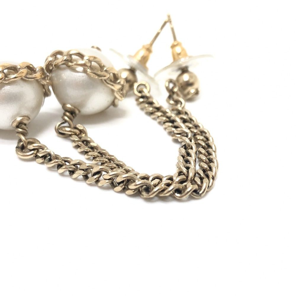 Chanel Chanel 16B Faux Pearl Chain Earrings Accessories Metal Women Gold Size ONE SIZE - 9 Thumbnail