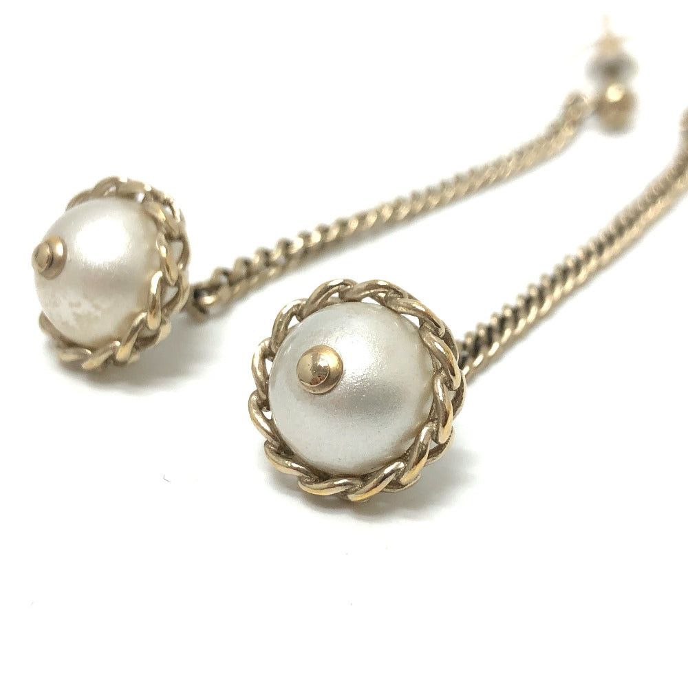 Chanel Chanel 16B Faux Pearl Chain Earrings Accessories Metal Women Gold Size ONE SIZE - 4 Thumbnail