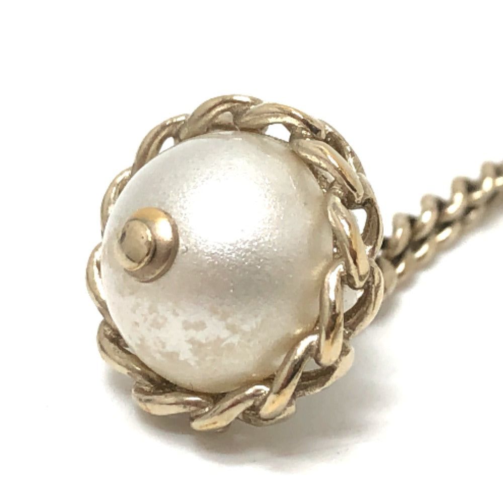 Chanel Chanel 16B Faux Pearl Chain Earrings Accessories Metal Women Gold Size ONE SIZE - 3 Thumbnail