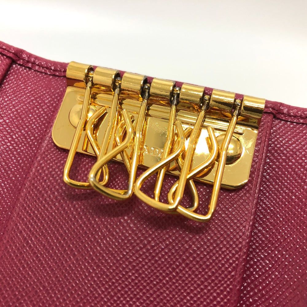 Prada Prada 1M0223 Logo Six In A Row Key Case Saffiano Leather Women Pink Size ONE SIZE - 10 Thumbnail