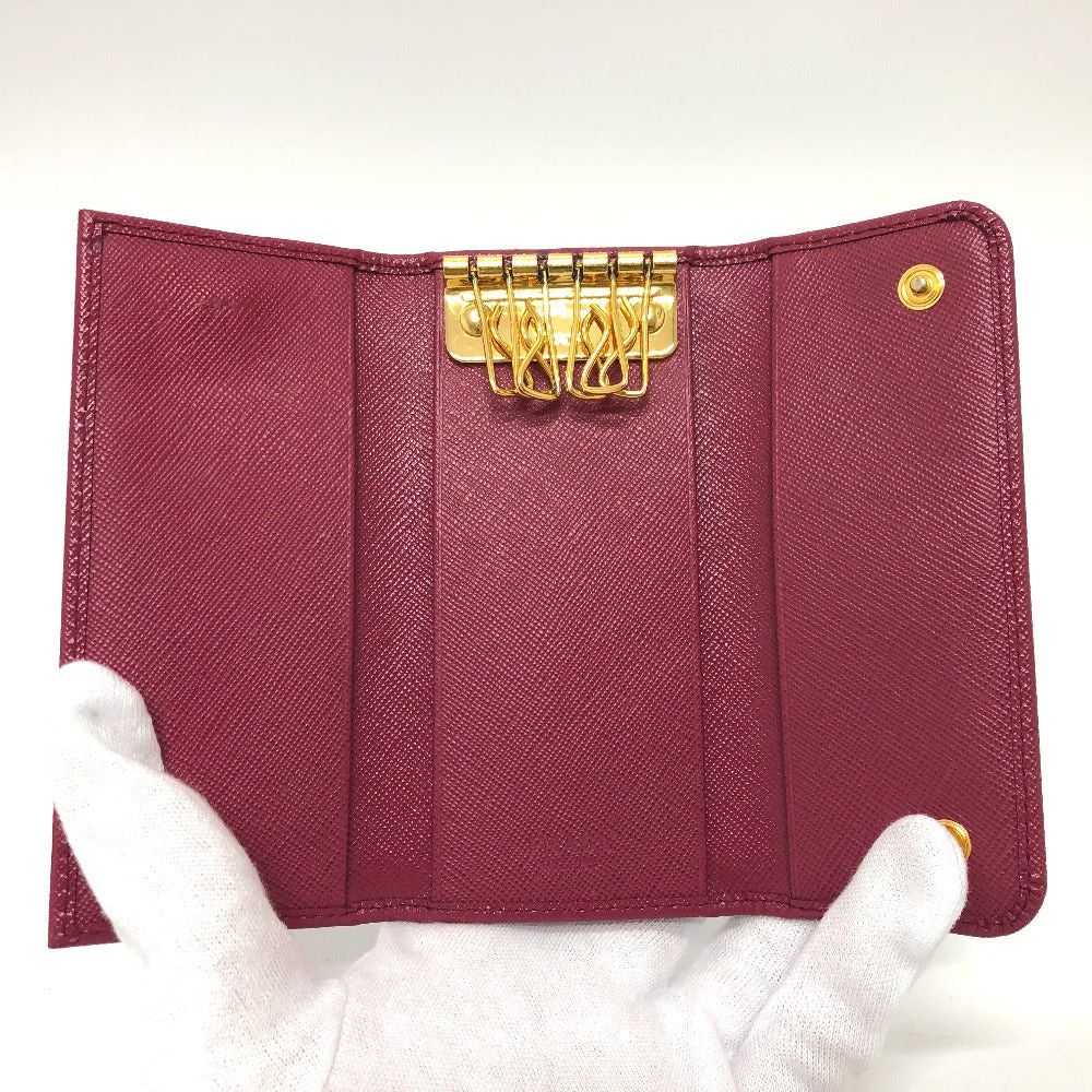 Prada Prada 1M0223 Logo Six In A Row Key Case Saffiano Leather Women Pink Size ONE SIZE - 9 Thumbnail