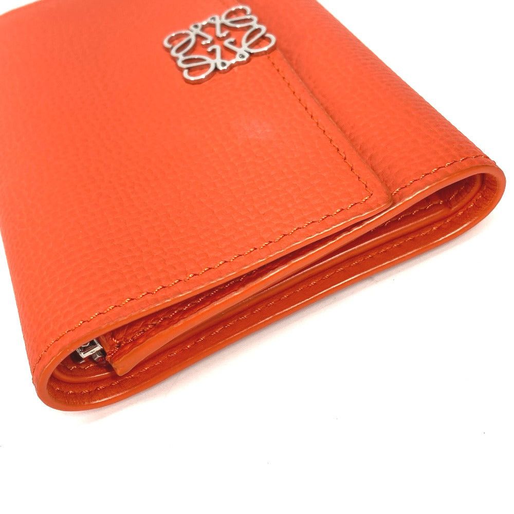 Loewe Loewe C821S33X07 Anagram Vertical Wallet Small Compact Threefold Leather Women Vivid Orange Size ONE SIZE - 3 Thumbnail