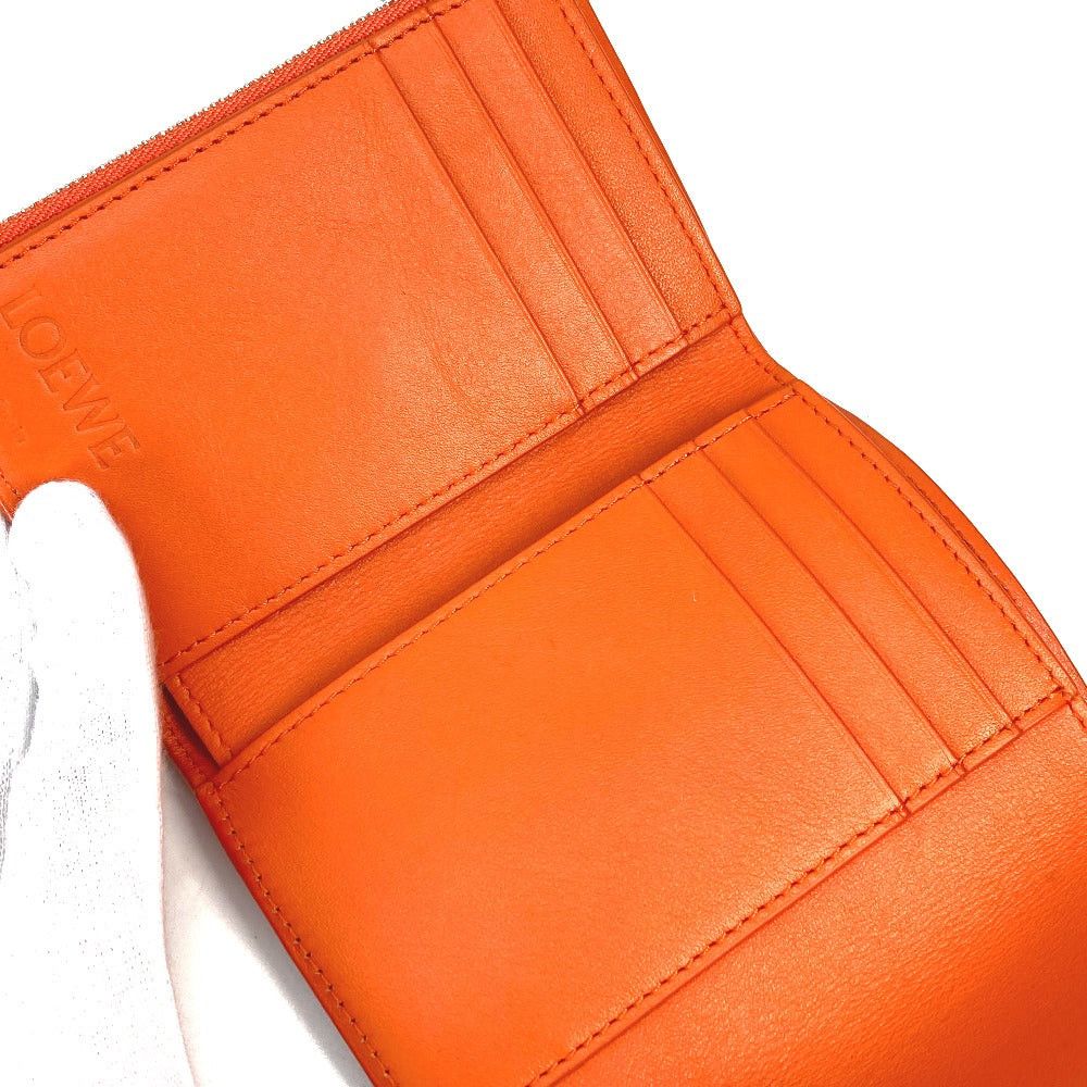 Loewe Loewe C821S33X07 Anagram Vertical Wallet Small Compact Threefold Leather Women Vivid Orange Size ONE SIZE - 8 Thumbnail