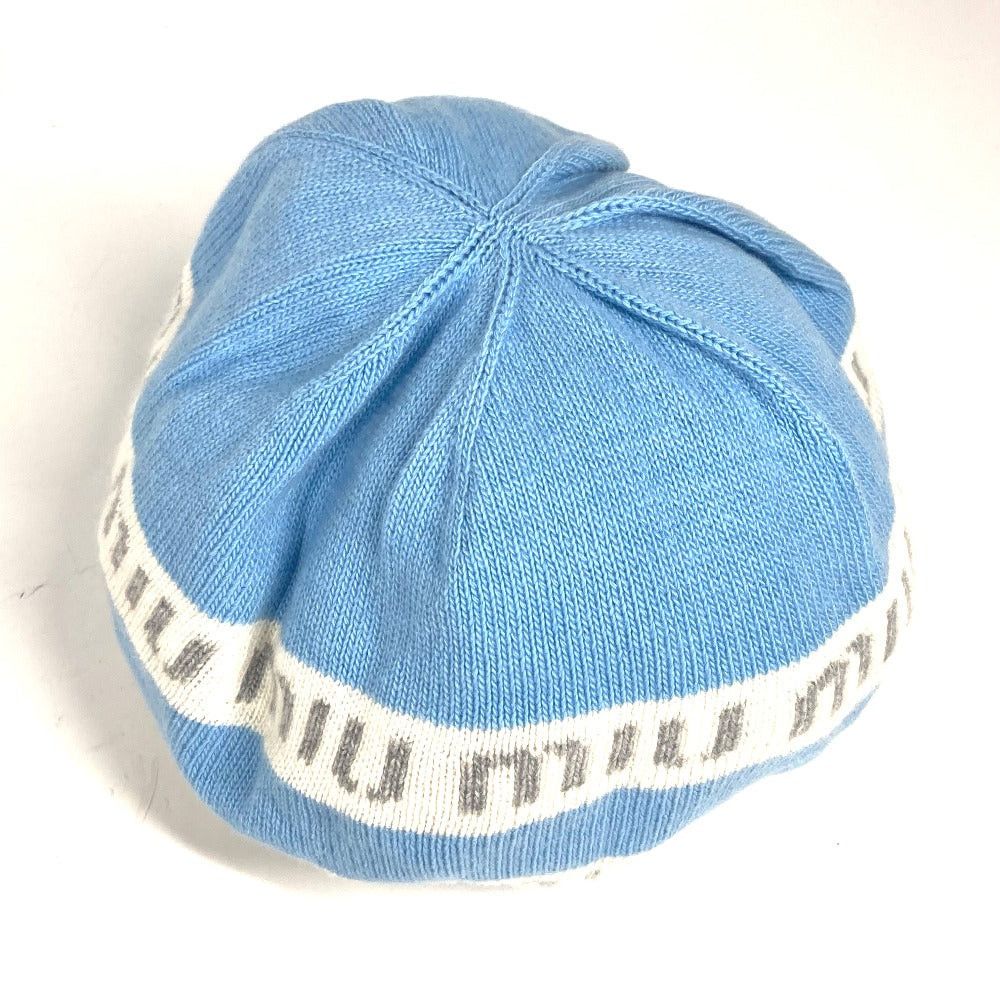 Miu Miu Miumiu 5Hc260 Beanie Chapeau Knitted Hat Knit Cap Logo Wool Women Blue Size ONE SIZE - 5 Thumbnail