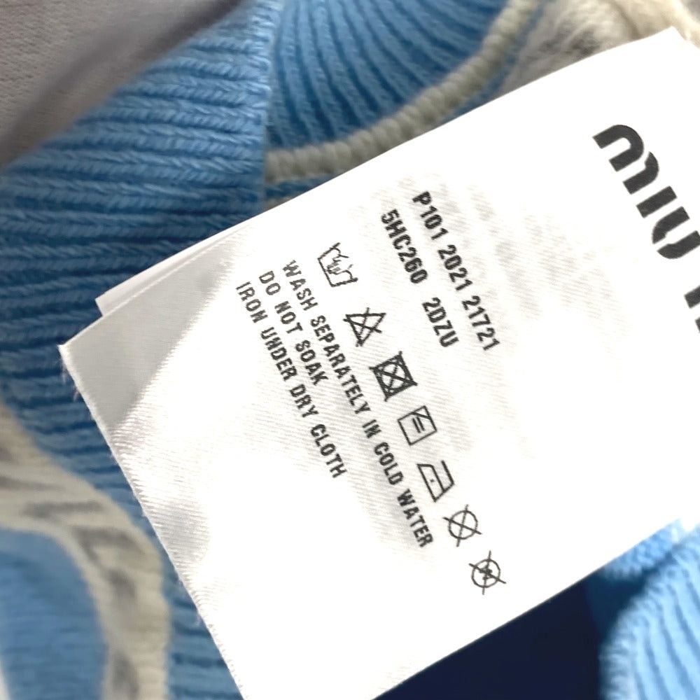 Miu Miu Miumiu 5Hc260 Beanie Chapeau Knitted Hat Knit Cap Logo Wool Women Blue Size ONE SIZE - 11 Thumbnail