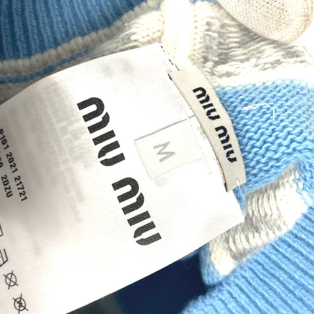 Miu Miu Miumiu 5Hc260 Beanie Chapeau Knitted Hat Knit Cap Logo Wool Women Blue Size ONE SIZE - 10 Thumbnail