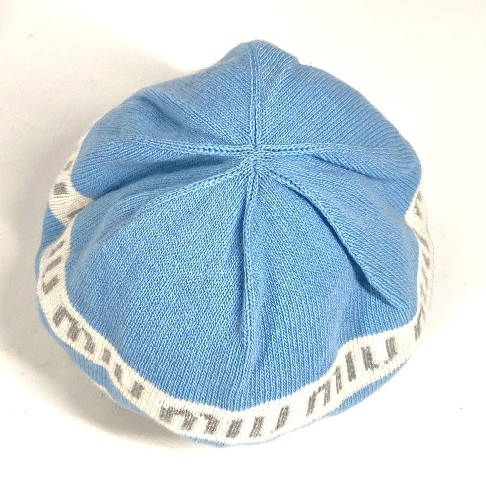 Miu Miu Miumiu 5Hc260 Beanie Chapeau Knitted Hat Knit Cap Logo Wool Women Blue Size ONE SIZE - 6 Thumbnail