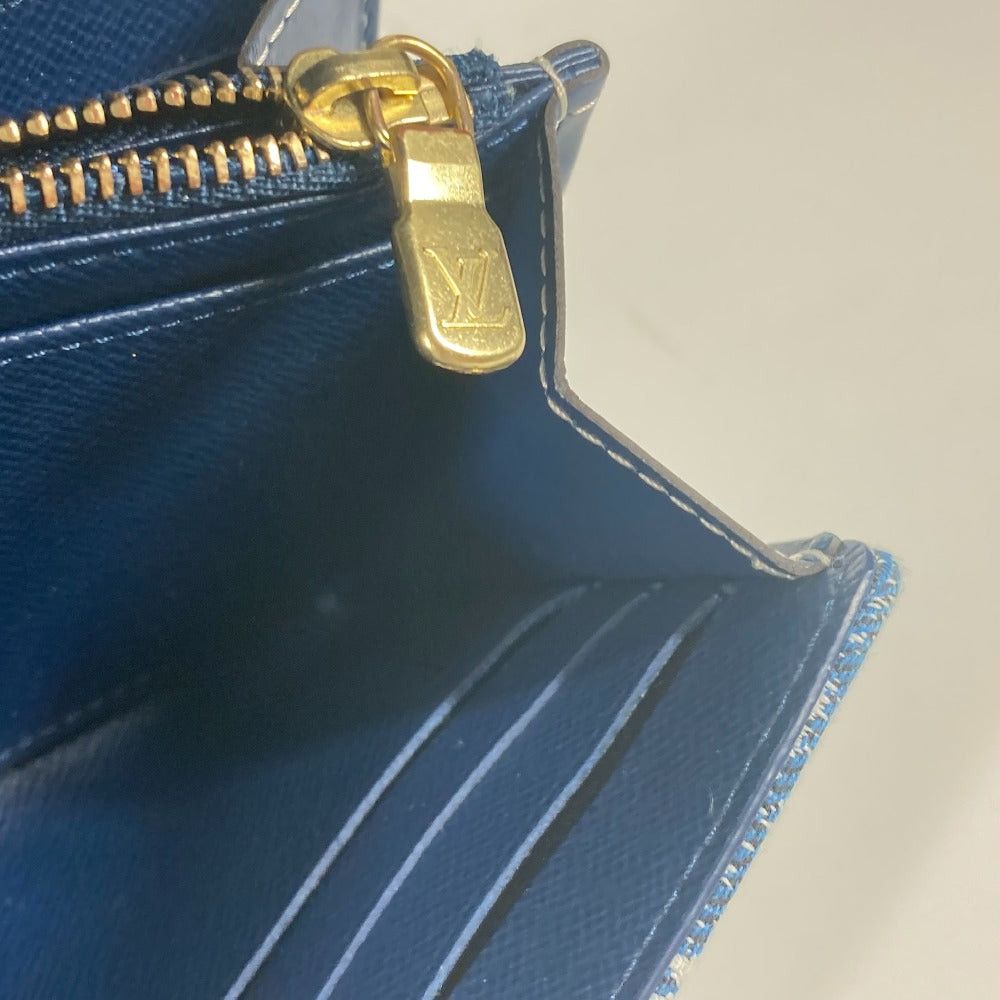 Louis Vuitton M81183 Monogram Jacquard Denim Portofoil Sala Long Wallet Women Blue