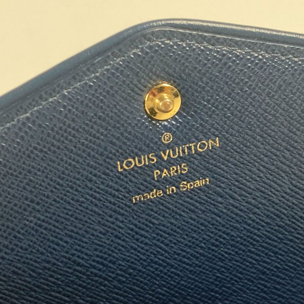 Louis Vuitton M81183 Monogram Jacquard Denim Portofoil Sala Long Wallet Women Blue