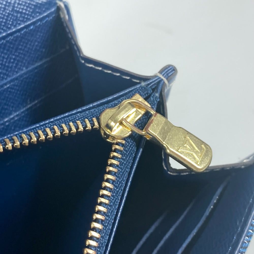 Louis Vuitton M81183 Monogram Jacquard Denim Portofoil Sala Long Wallet Women Blue