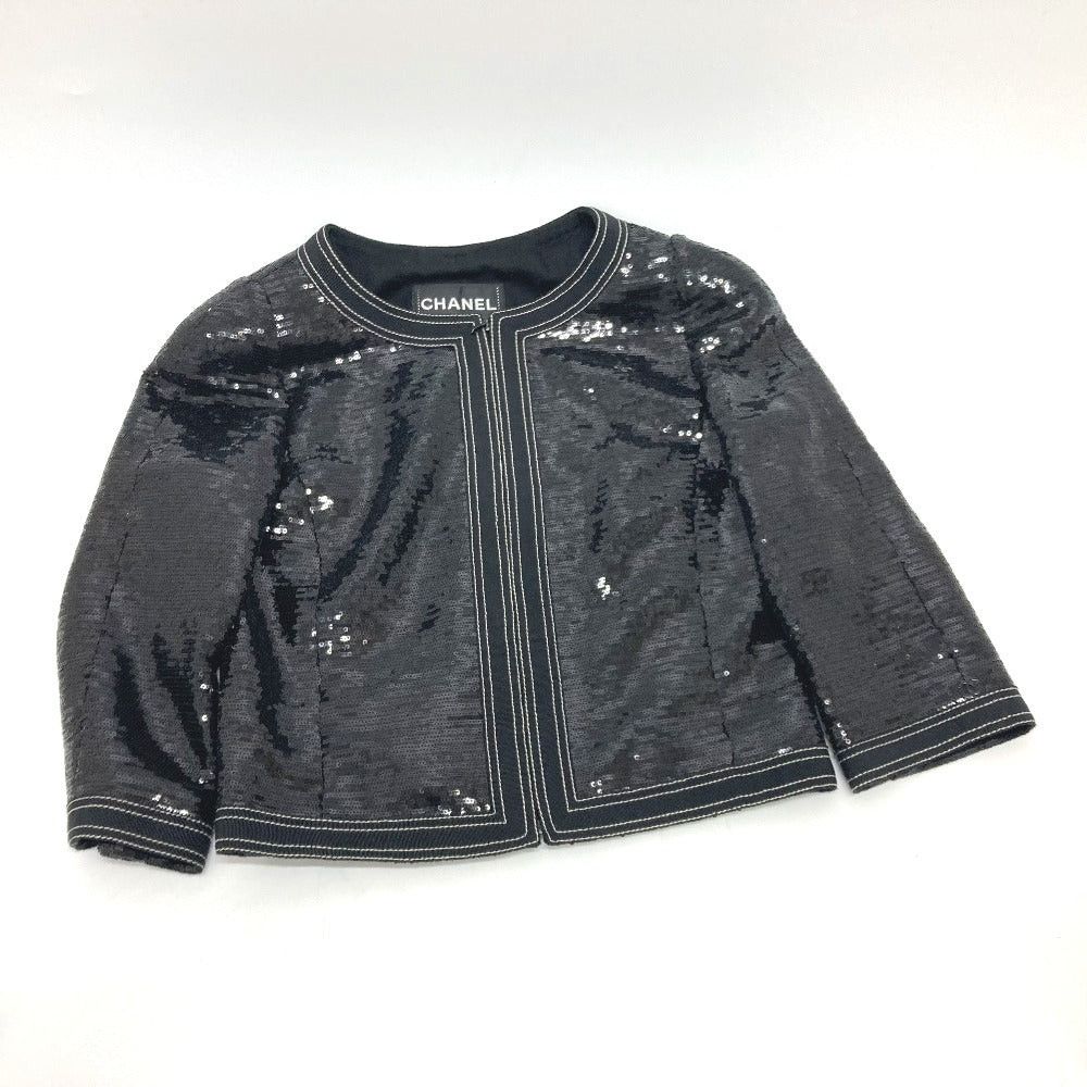 Chanel Chanel P45044 Sequin Three-Quarter Sleeves Outer Jacket Apparel (Clothing) Women Black Size XS / US 0-2 / IT 36-38 - 3 Thumbnail
