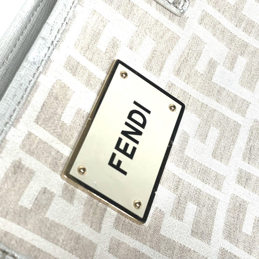 Fendi Fendi 8Bh185 Briefcase Shawl Tote Bag Zukka Logo Metal Plate Shoulder Leather/Canvas Women White Size ONE SIZE - 7 Thumbnail