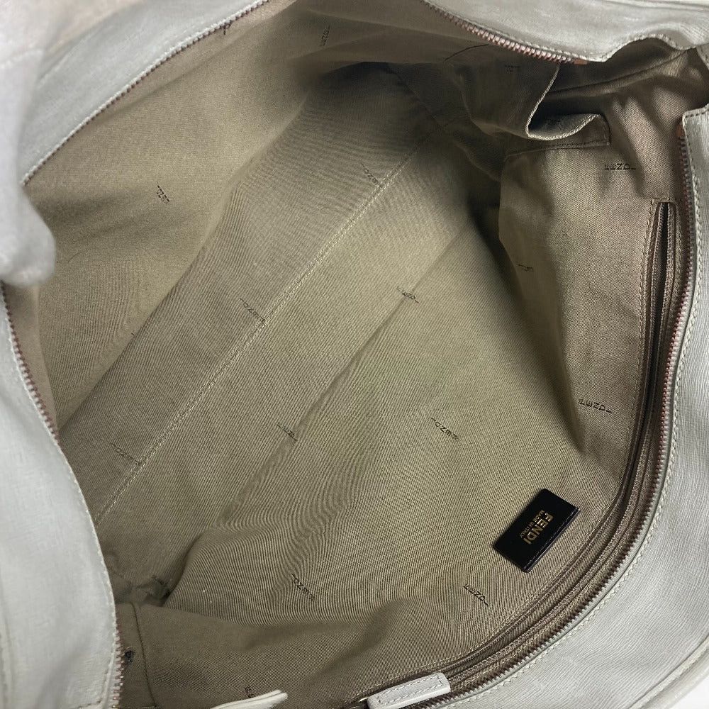 Fendi Fendi 8Bh185 Briefcase Shawl Tote Bag Zukka Logo Metal Plate Shoulder Leather/Canvas Women White Size ONE SIZE - 14 Thumbnail