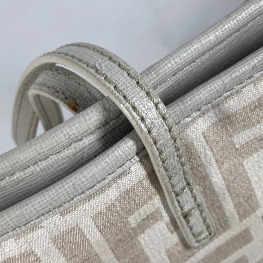 Fendi Fendi 8Bh185 Briefcase Shawl Tote Bag Zukka Logo Metal Plate Shoulder Leather/Canvas Women White Size ONE SIZE - 13 Thumbnail