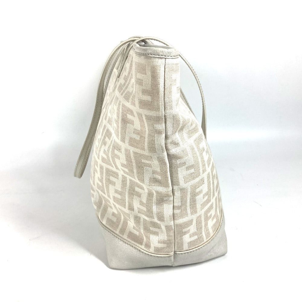 Fendi Fendi 8Bh185 Briefcase Shawl Tote Bag Zukka Logo Metal Plate Shoulder Leather/Canvas Women White Size ONE SIZE - 4 Thumbnail