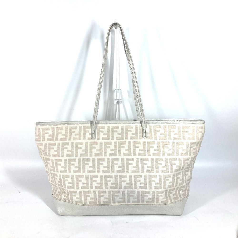 Fendi Fendi 8Bh185 Briefcase Shawl Tote Bag Zukka Logo Metal Plate Shoulder Leather/Canvas Women White Size ONE SIZE - 2 Thumbnail