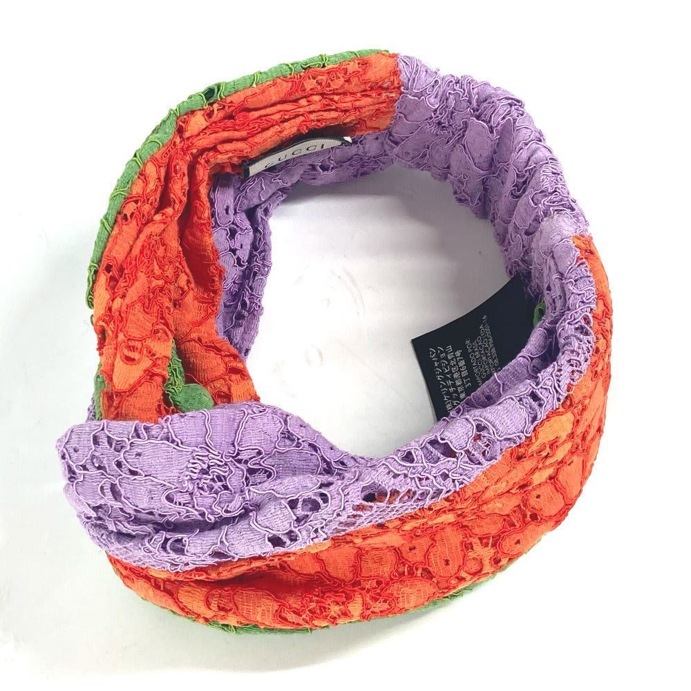 Gucci Gucci 499711 Lace Flower Turban Headband Horseshoe-Shaped Hairband Hair Accessory Band Rayon Women Light Purple Size ONE SIZE - 7 Thumbnail
