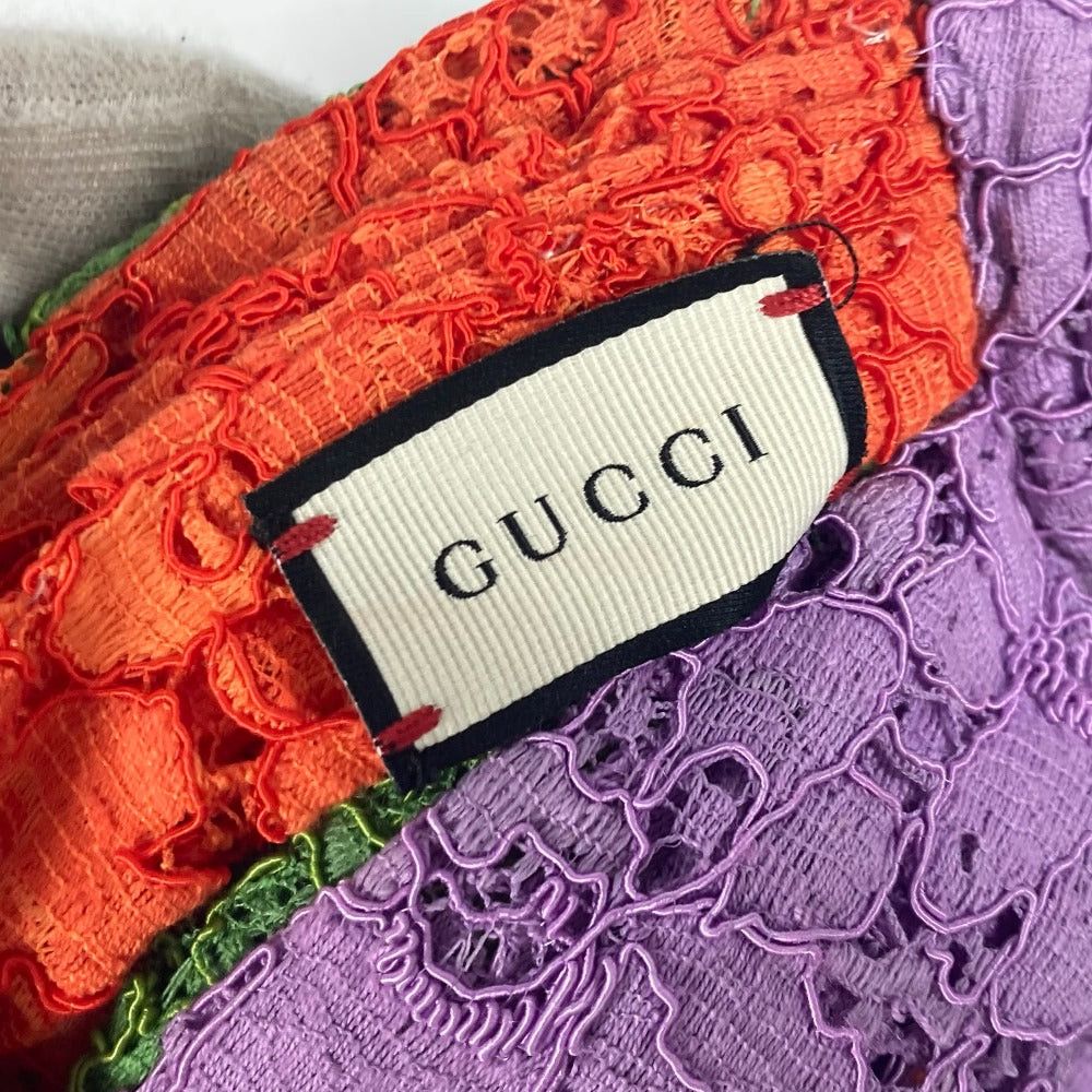 Gucci Gucci 499711 Lace Flower Turban Headband Horseshoe-Shaped Hairband Hair Accessory Band Rayon Women Light Purple Size ONE SIZE - 8 Thumbnail