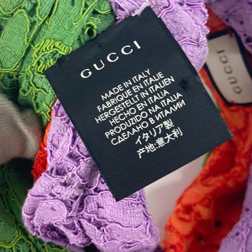 Gucci Gucci 499711 Lace Flower Turban Headband Horseshoe-Shaped Hairband Hair Accessory Band Rayon Women Light Purple Size ONE SIZE - 9 Thumbnail