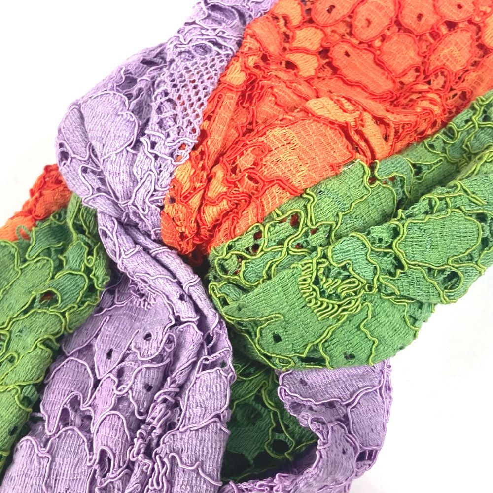 Gucci Gucci 499711 Lace Flower Turban Headband Horseshoe-Shaped Hairband Hair Accessory Band Rayon Women Light Purple Size ONE SIZE - 6 Thumbnail